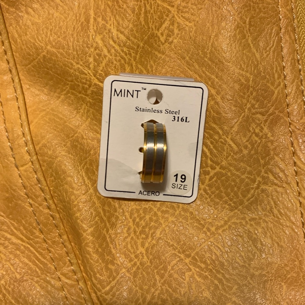 Stainless steel size 19 ring two tone